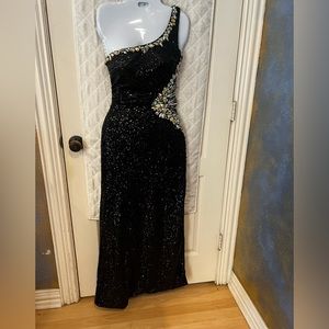 Stunning black sequin gown